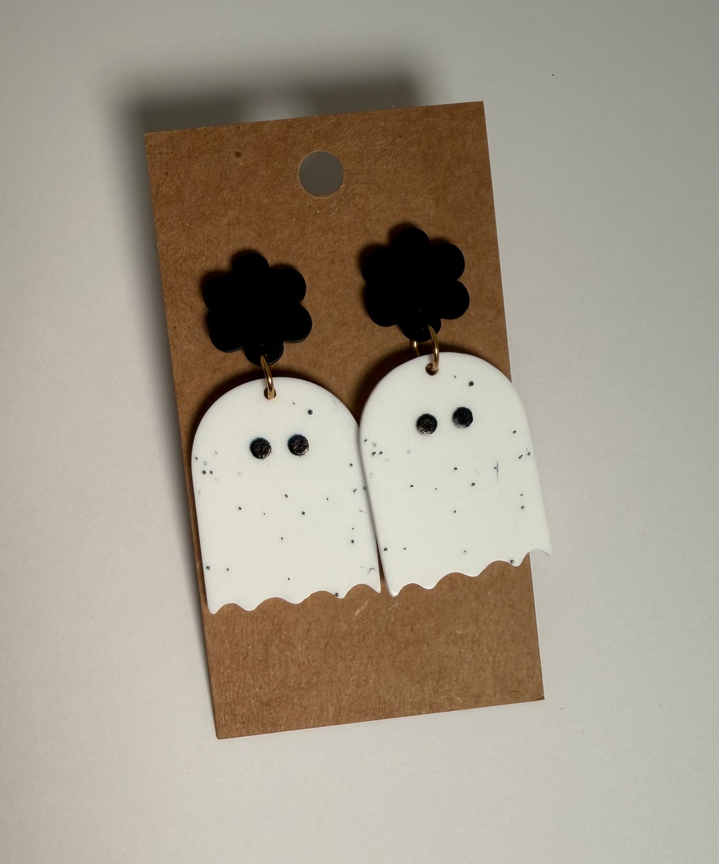 Flower Speckled Ghost Earrings