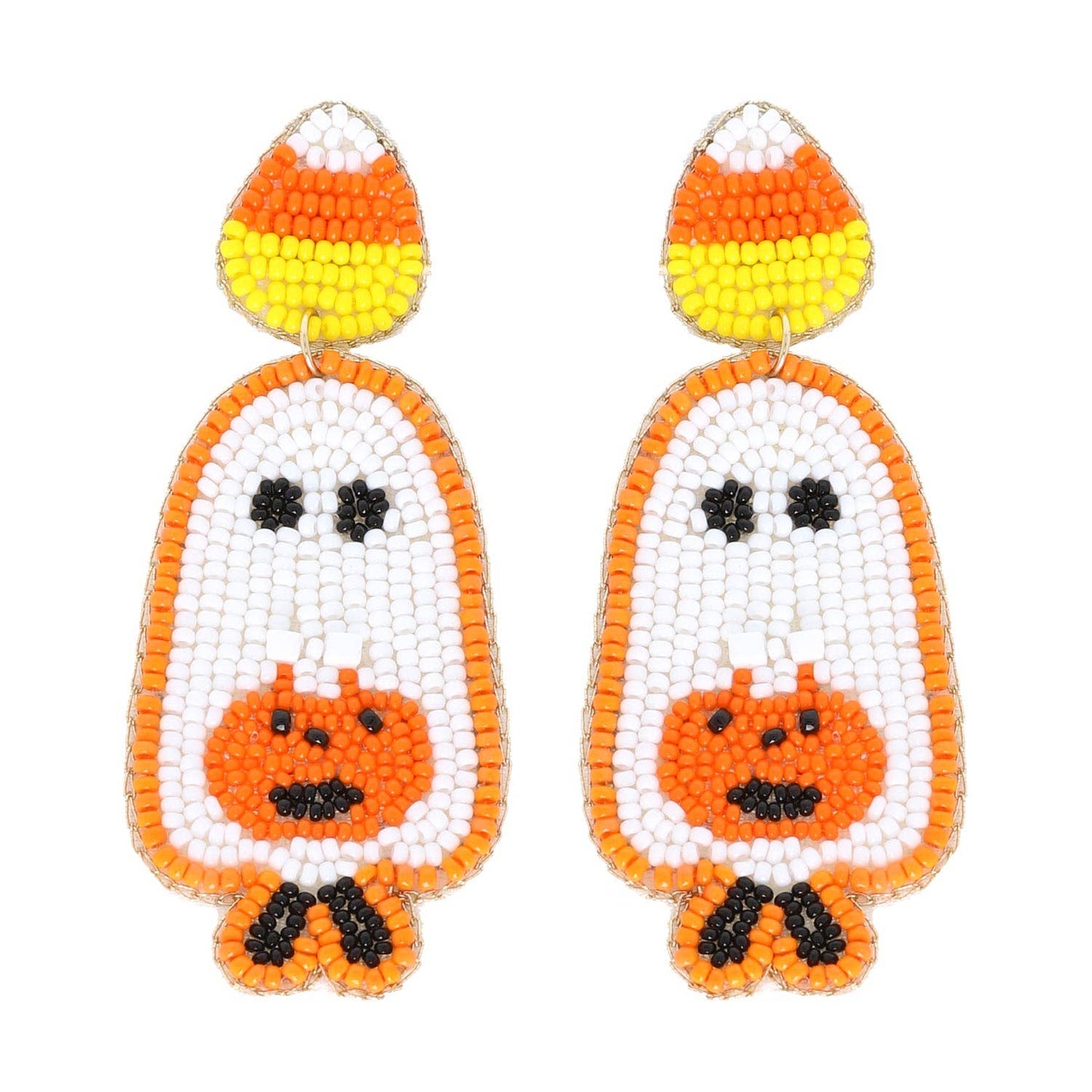 Trick or Treat Ghost Beaded Earrings