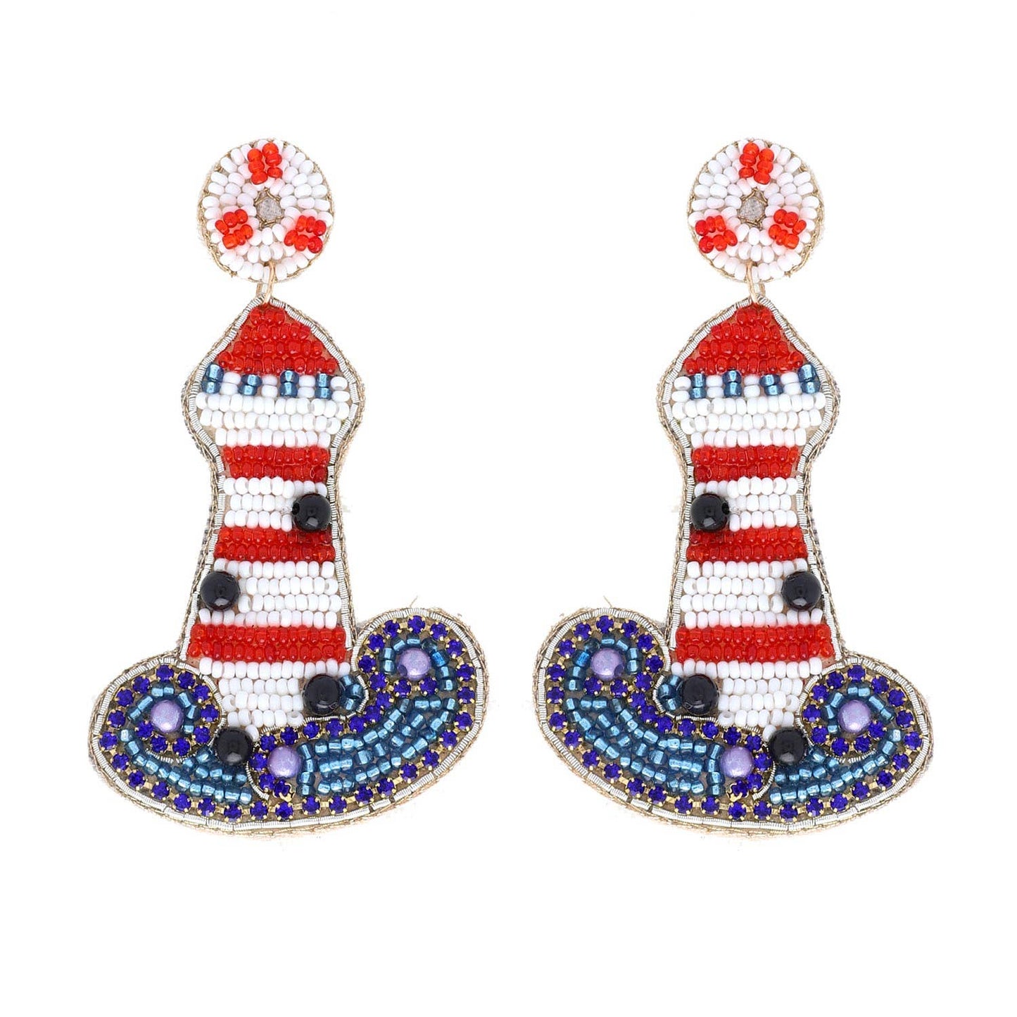 Beaded Lighthouse Earrings