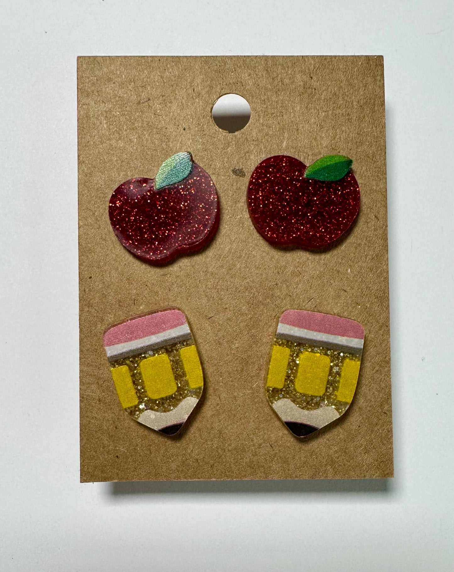 Apple Pencil Glitter Studs 2pc