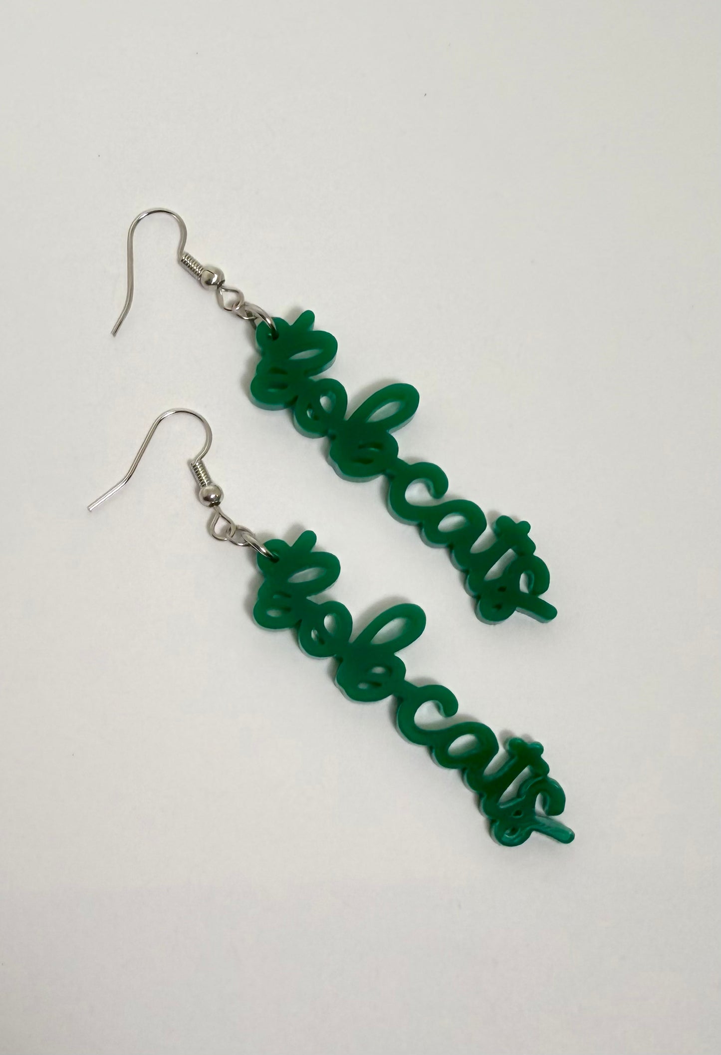Bobcats Cursive Acrylic Earrings