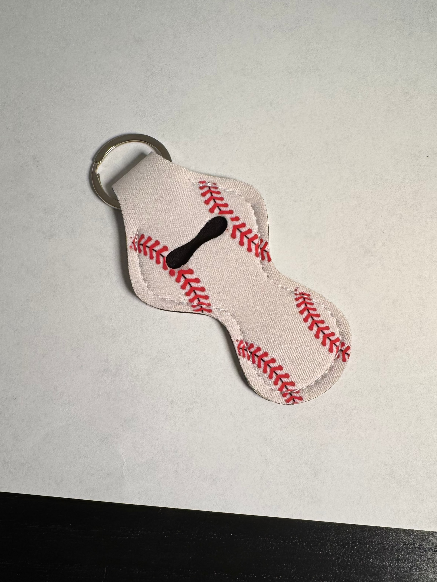 Baseball Keychain Chapstick Holder
