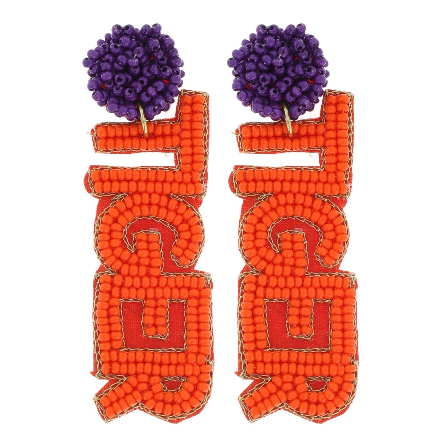 Beaded Tiger Earrings