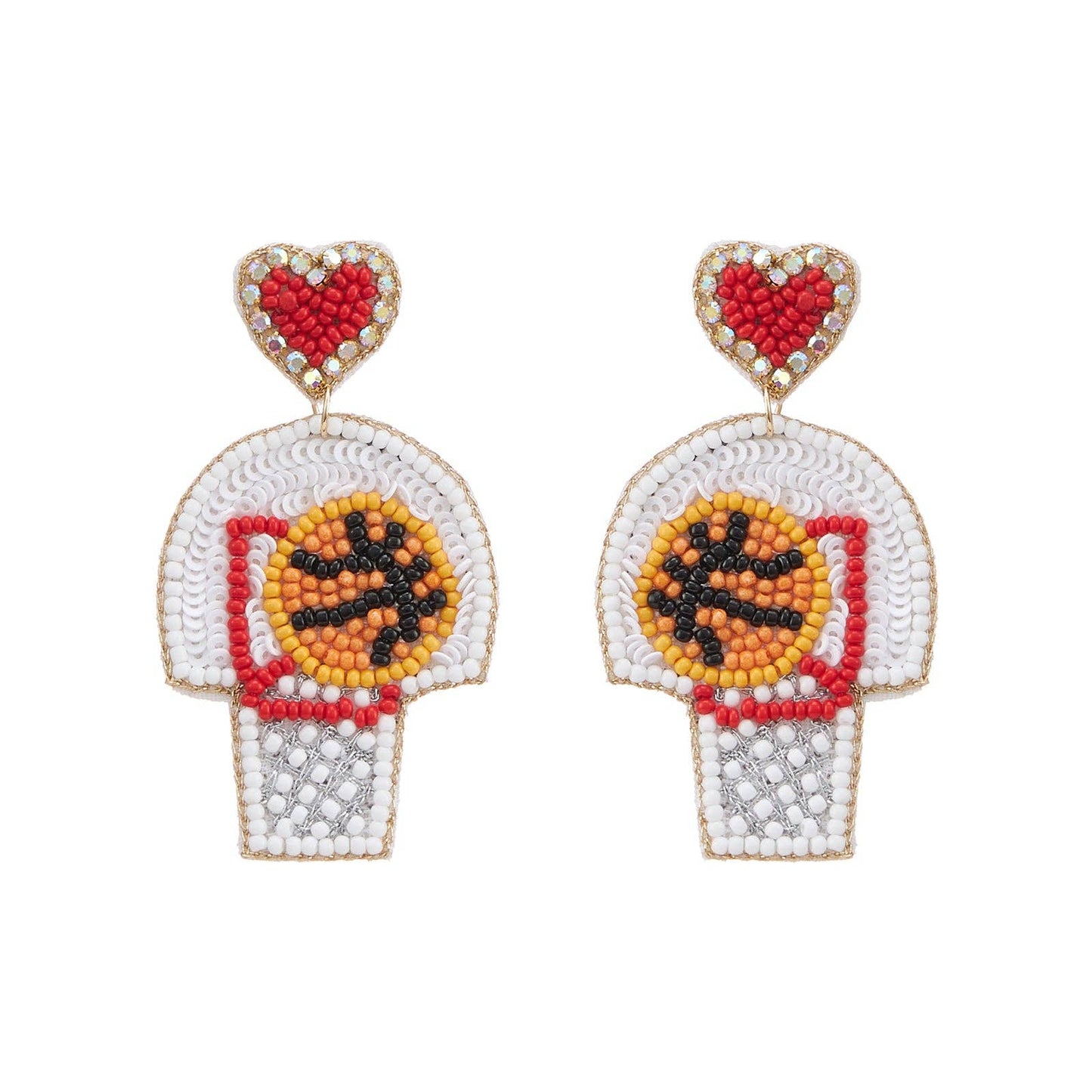 Beaded Basketball Earrings