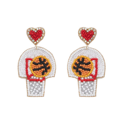 Beaded Basketball Earrings