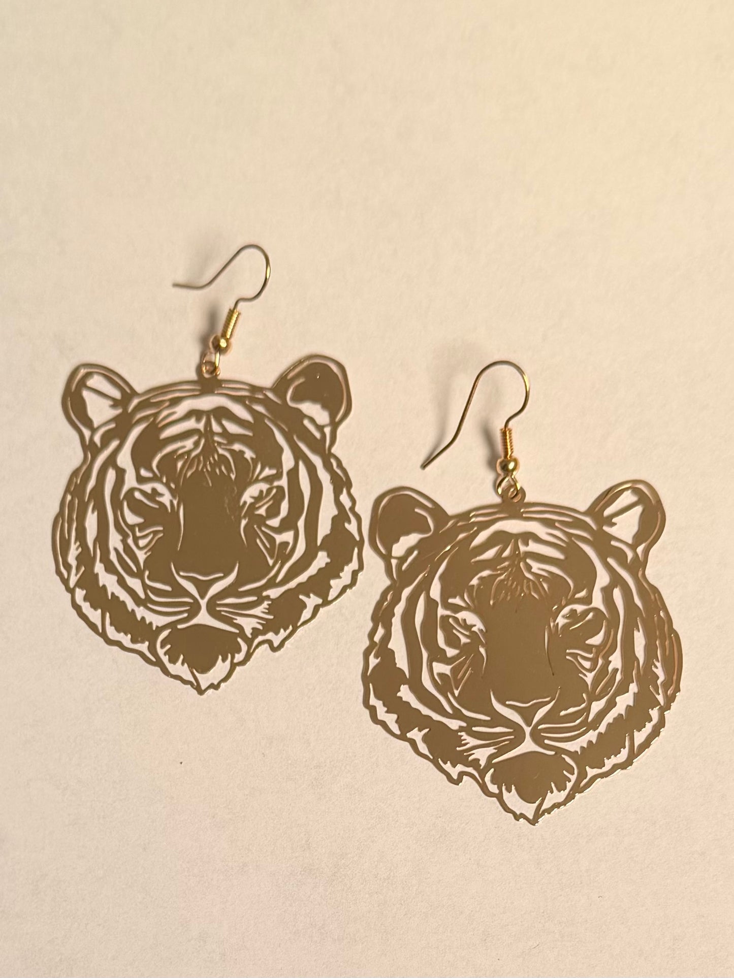 Gold Tiger Earrings