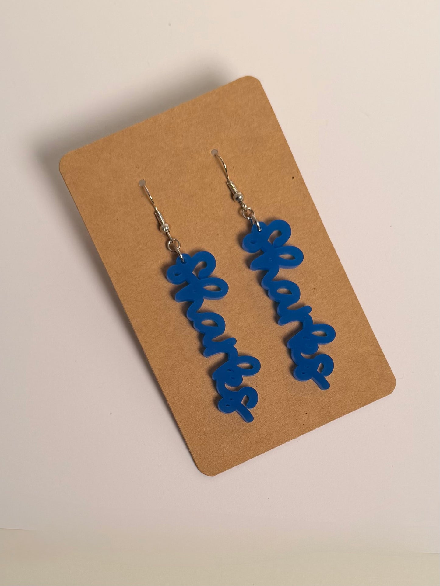 Sharks Cursive Acrylic Earrings