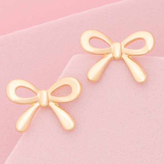 Short Tail Bow Ribbon Earrings