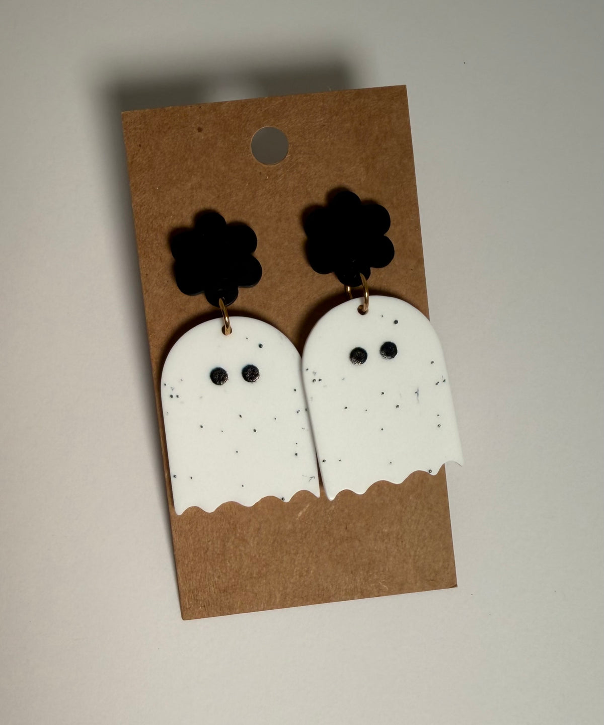 Flower Speckled Ghost Earrings