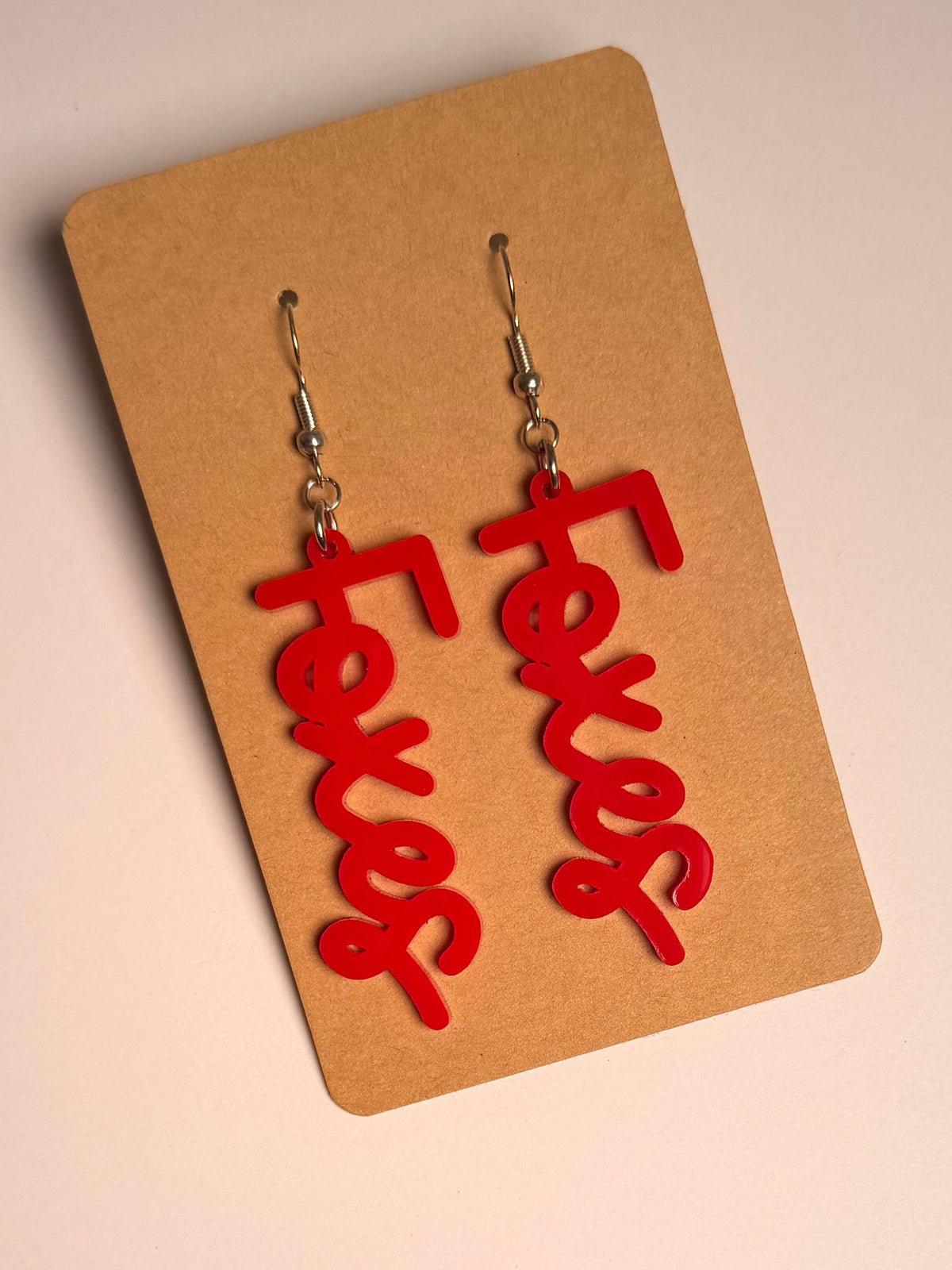 Foxes Cursive Acrylic Earrings
