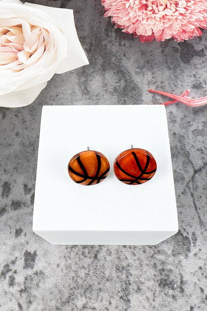 Basketball Acrylic Stud Earrings