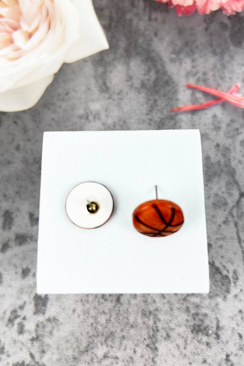 Basketball Acrylic Stud Earrings