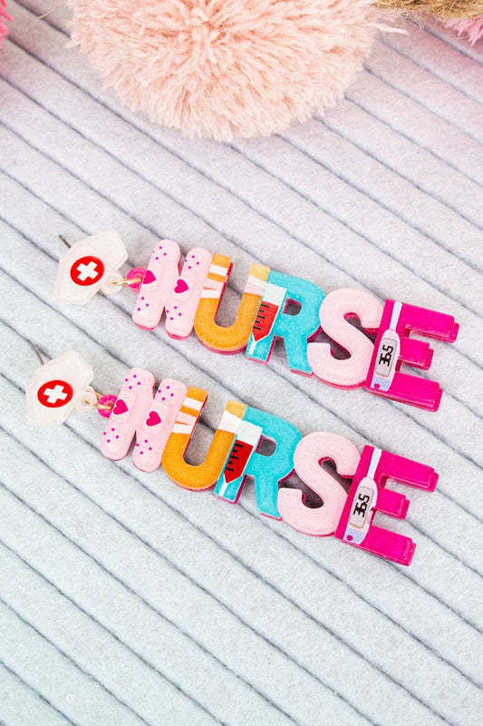 Colorful Nurse Acrylic Earrings