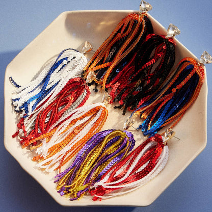 Sequin Charm Dangle Earrings