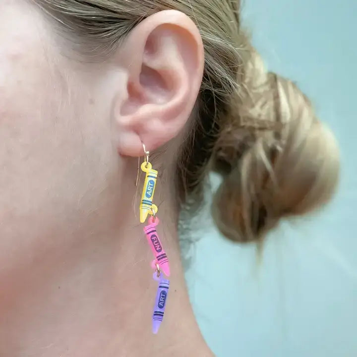 'Art' Acrylic Crayon Earrings