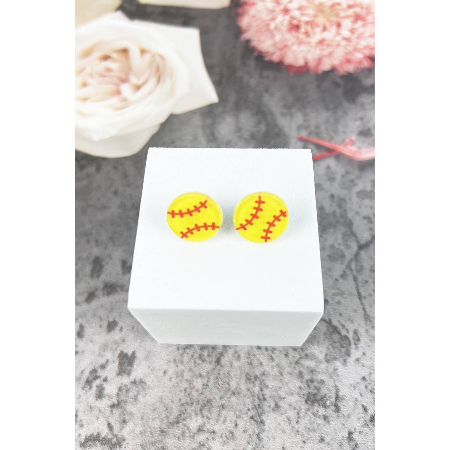 Basketball Acrylic Stud Earrings