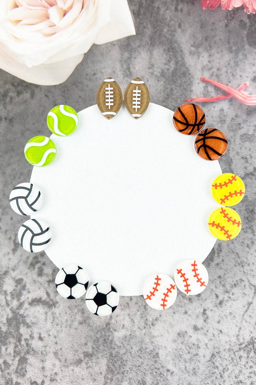 Softball Acrylic Stud Earrings