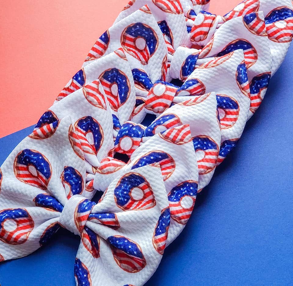 Patriotic Donuts Bow