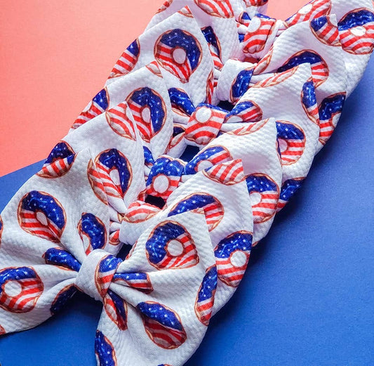 Patriotic Donuts Bow
