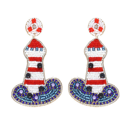 Beaded Lighthouse Earrings