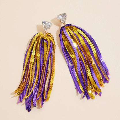 Sequin Charm Dangle Earrings