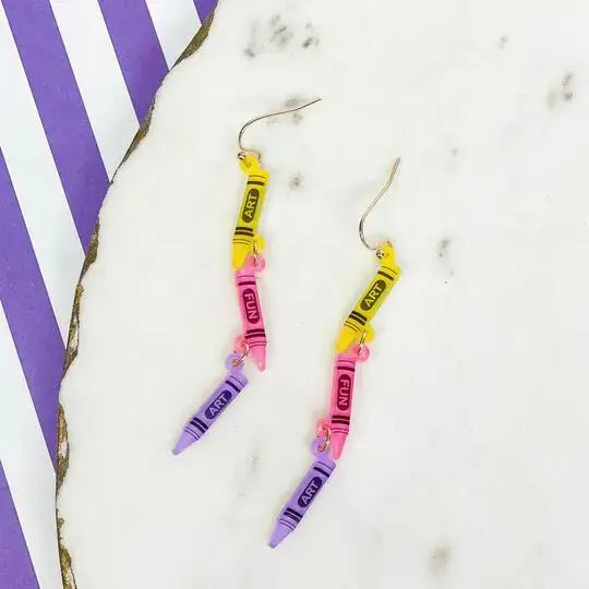 'Art' Acrylic Crayon Earrings