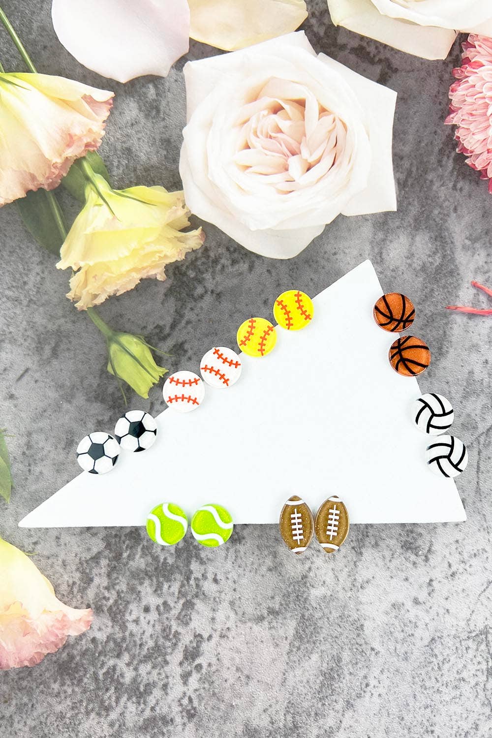 Basketball Acrylic Stud Earrings
