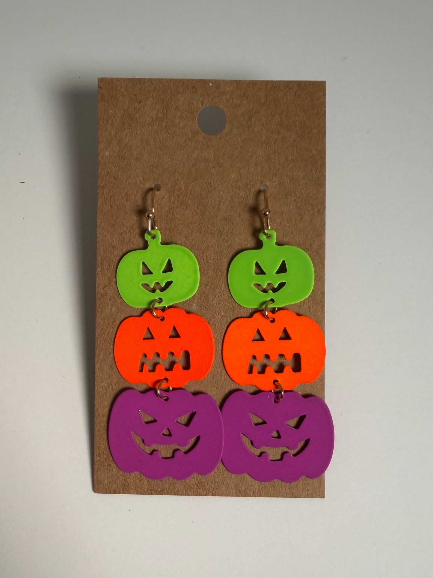 Neon 3 tier Jack-o-lantern Earrings