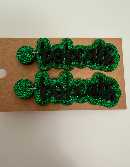 Bobcats Stack Acrylic Glitter Earrings