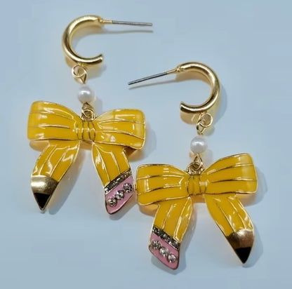 Pencil Bow Earrings