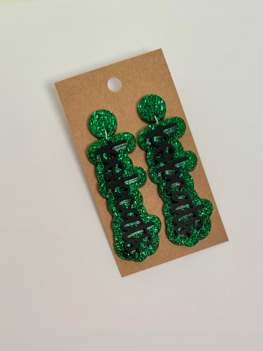 Bobcats Stack Acrylic Glitter Earrings