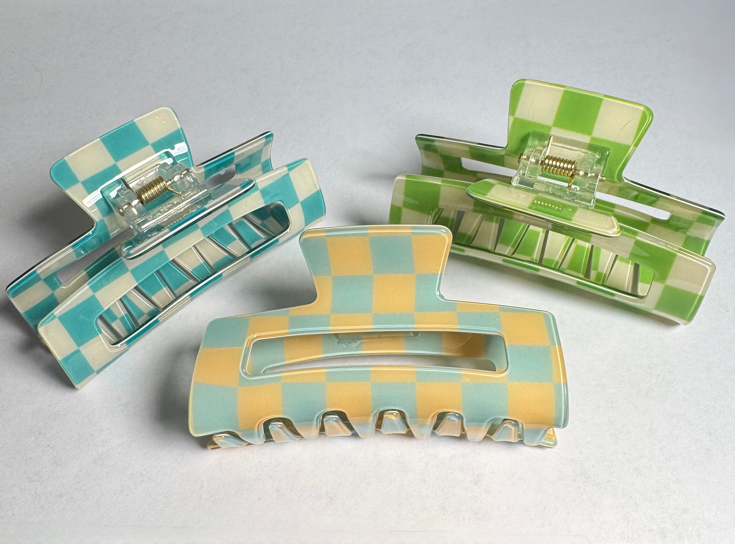 Checker Hair Clip 3 pack