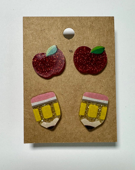 Apple Pencil Glitter Studs 2pc