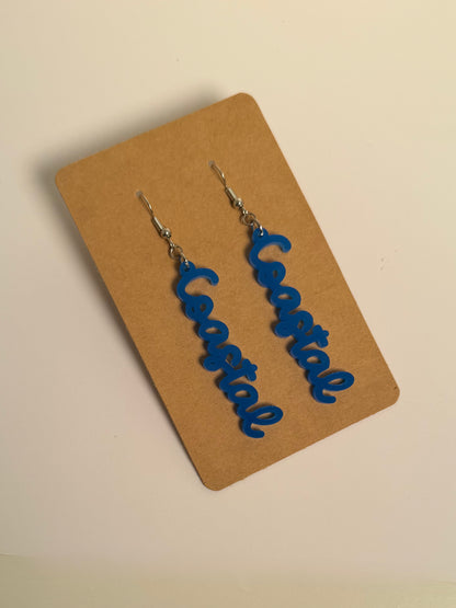Coastal Cursive Acrylic Earrings