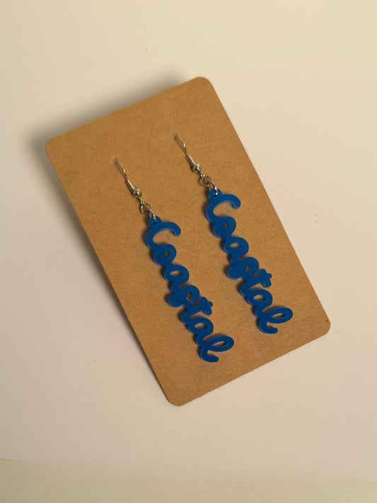 Coastal Cursive Acrylic Earrings