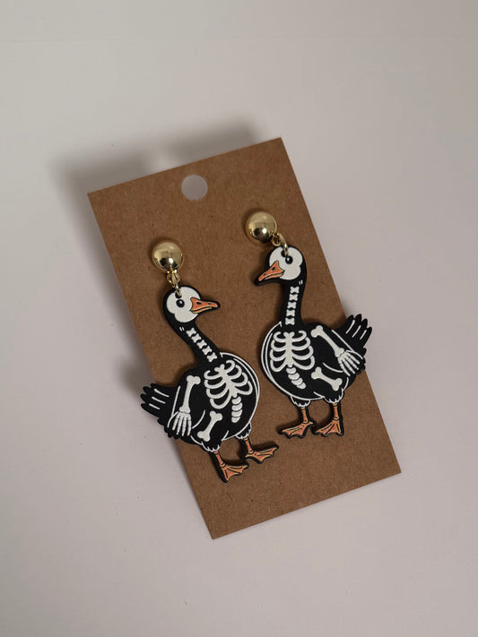 Goose Skeleton Earrings