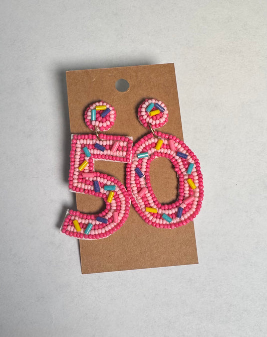 Beaded Birthday Number Earrings