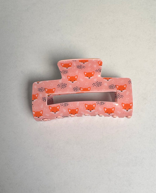 Pink Fox Hair Clip