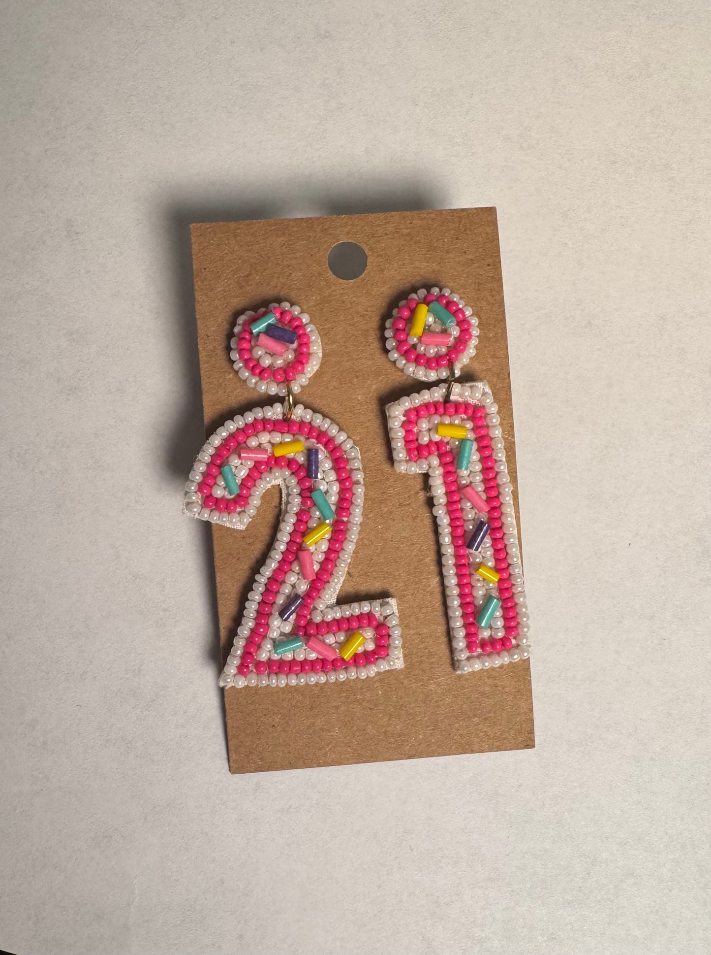 Beaded Birthday Number Earrings