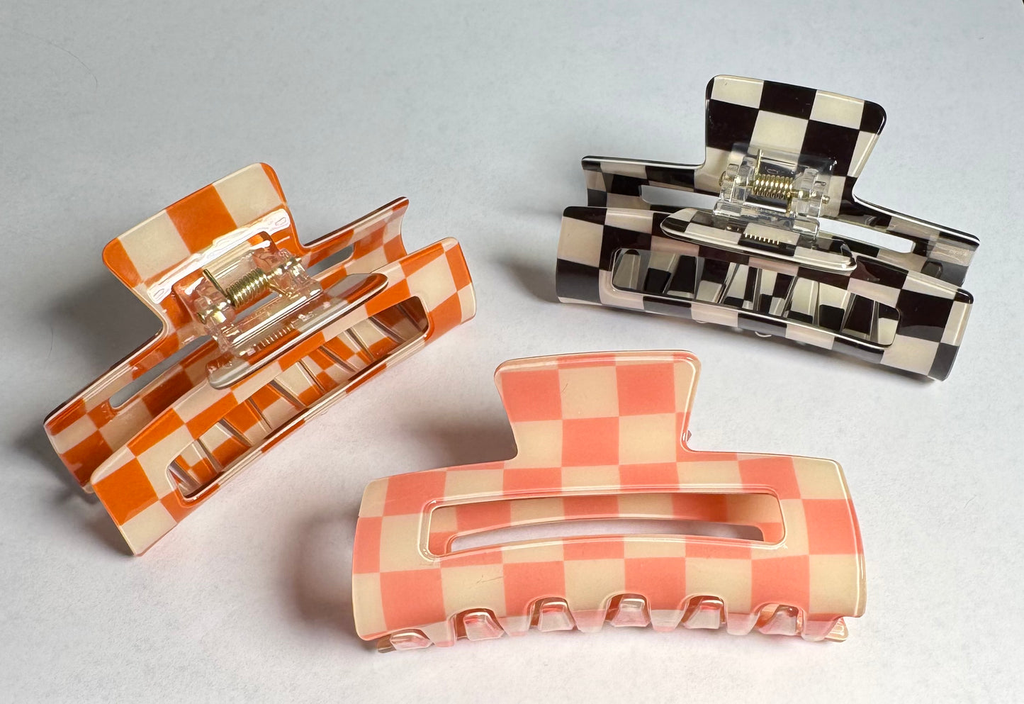 Checker Hair Clip 3 pack