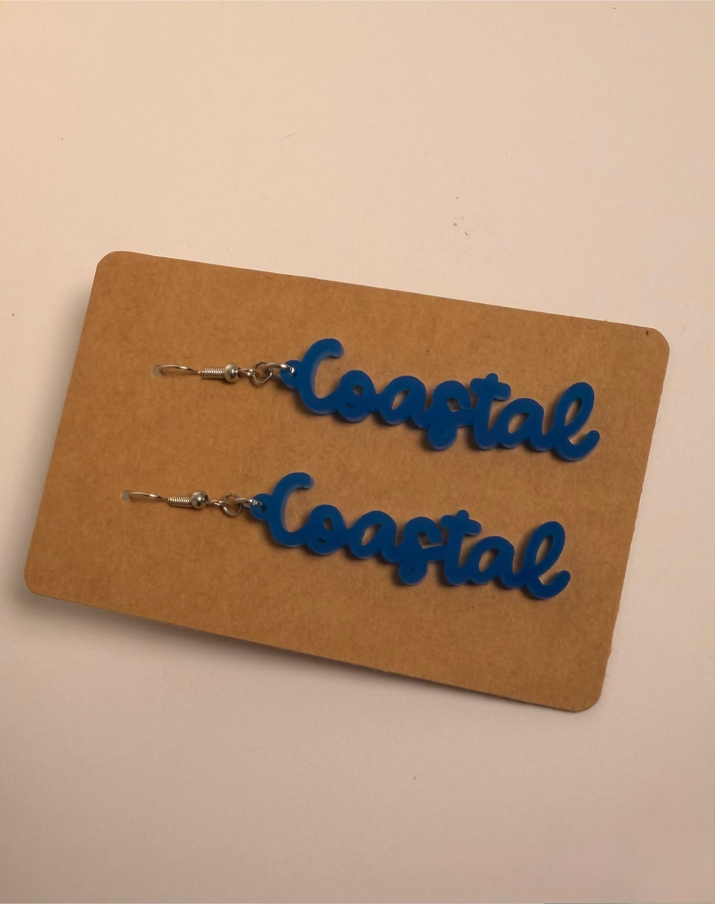 Coastal Cursive Acrylic Earrings