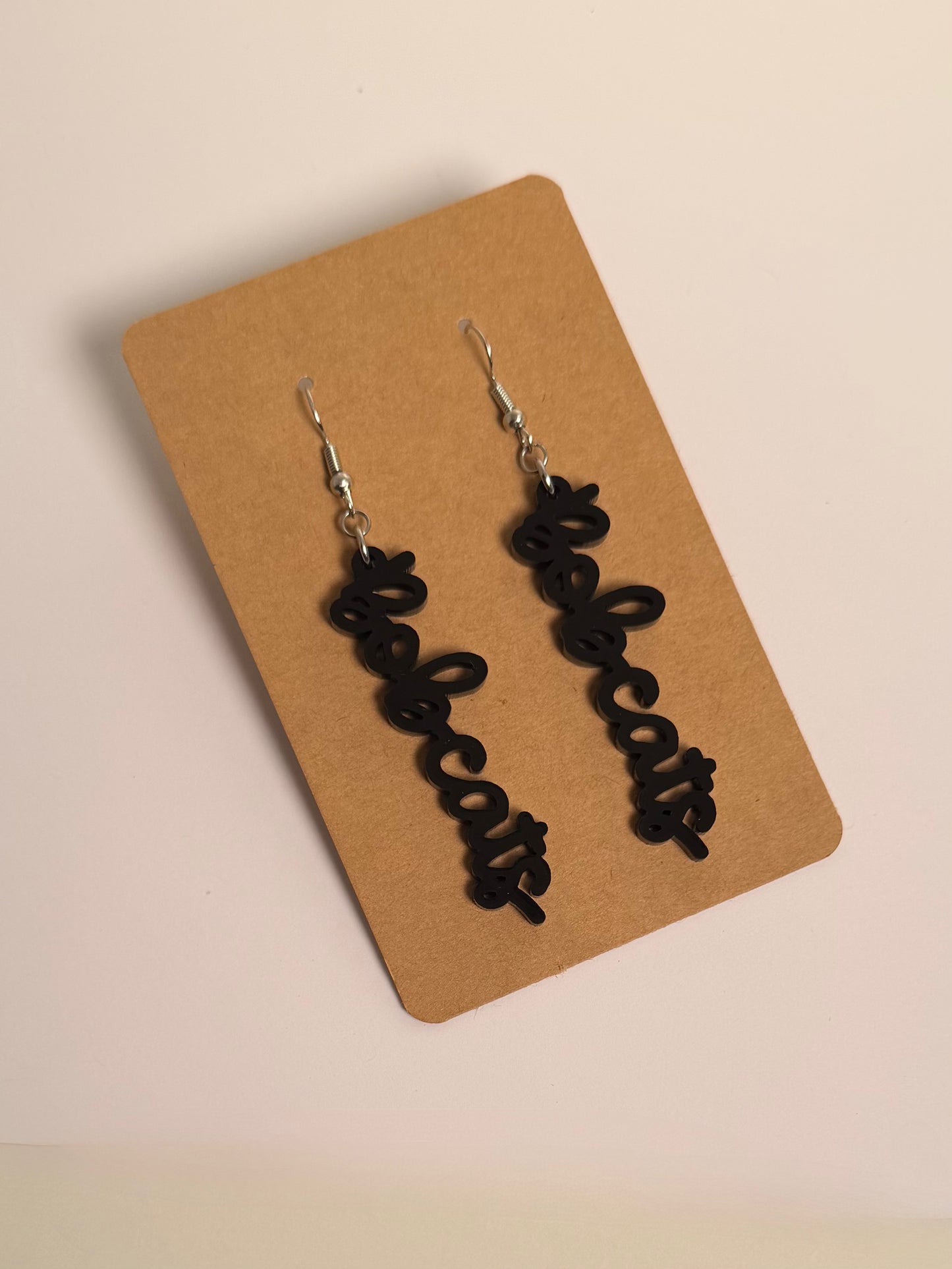 Bobcats Cursive Acrylic Earrings
