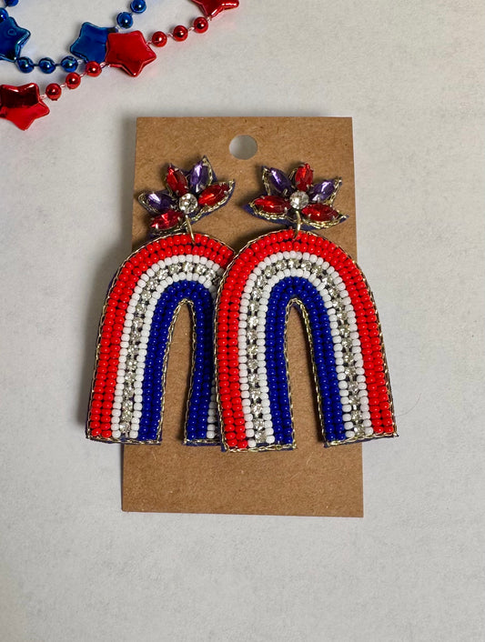 Beaded Rainbow Earrings