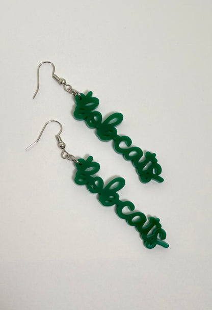 Bobcats Cursive Acrylic Earrings