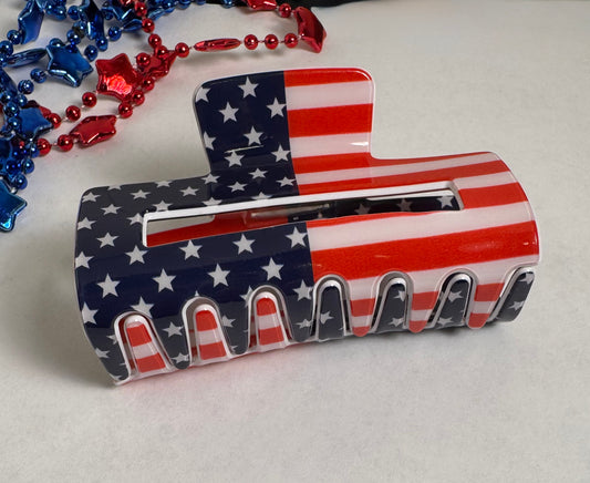 American Flag Hair Clip
