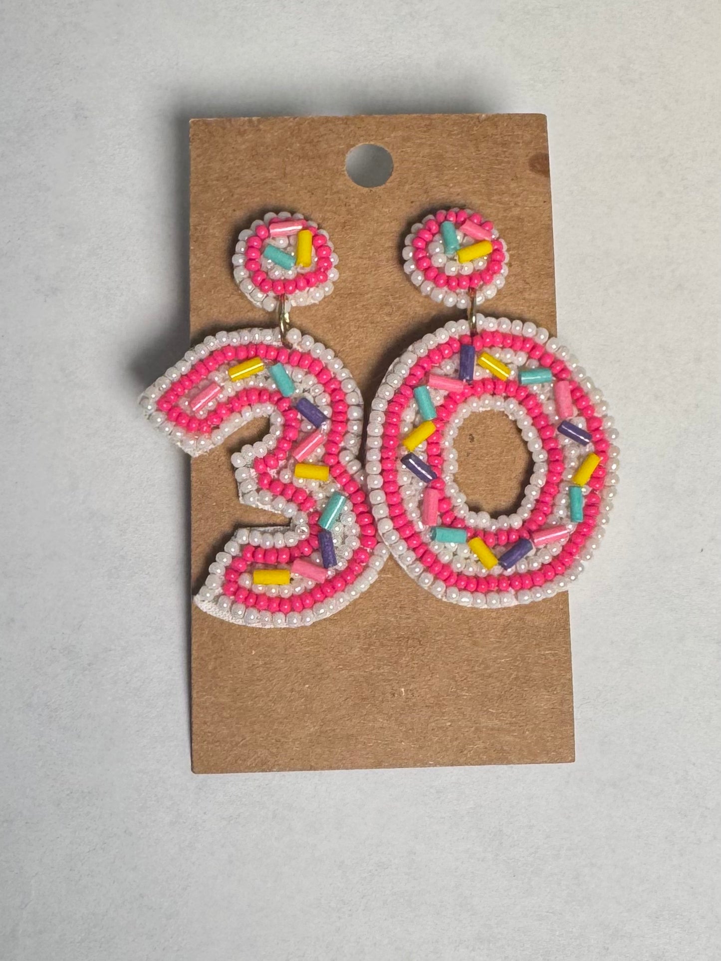 Beaded Birthday Number Earrings