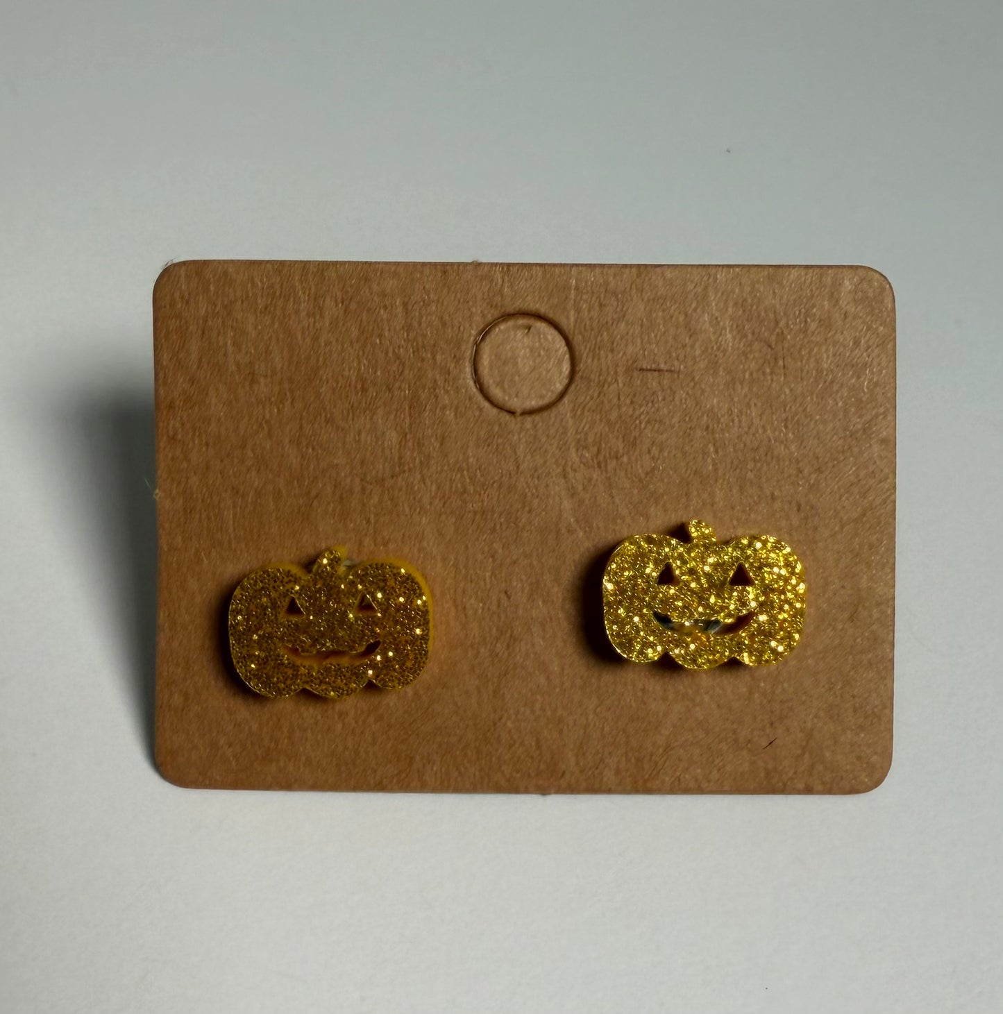 Acrylic Glitter Pumpkin Studs