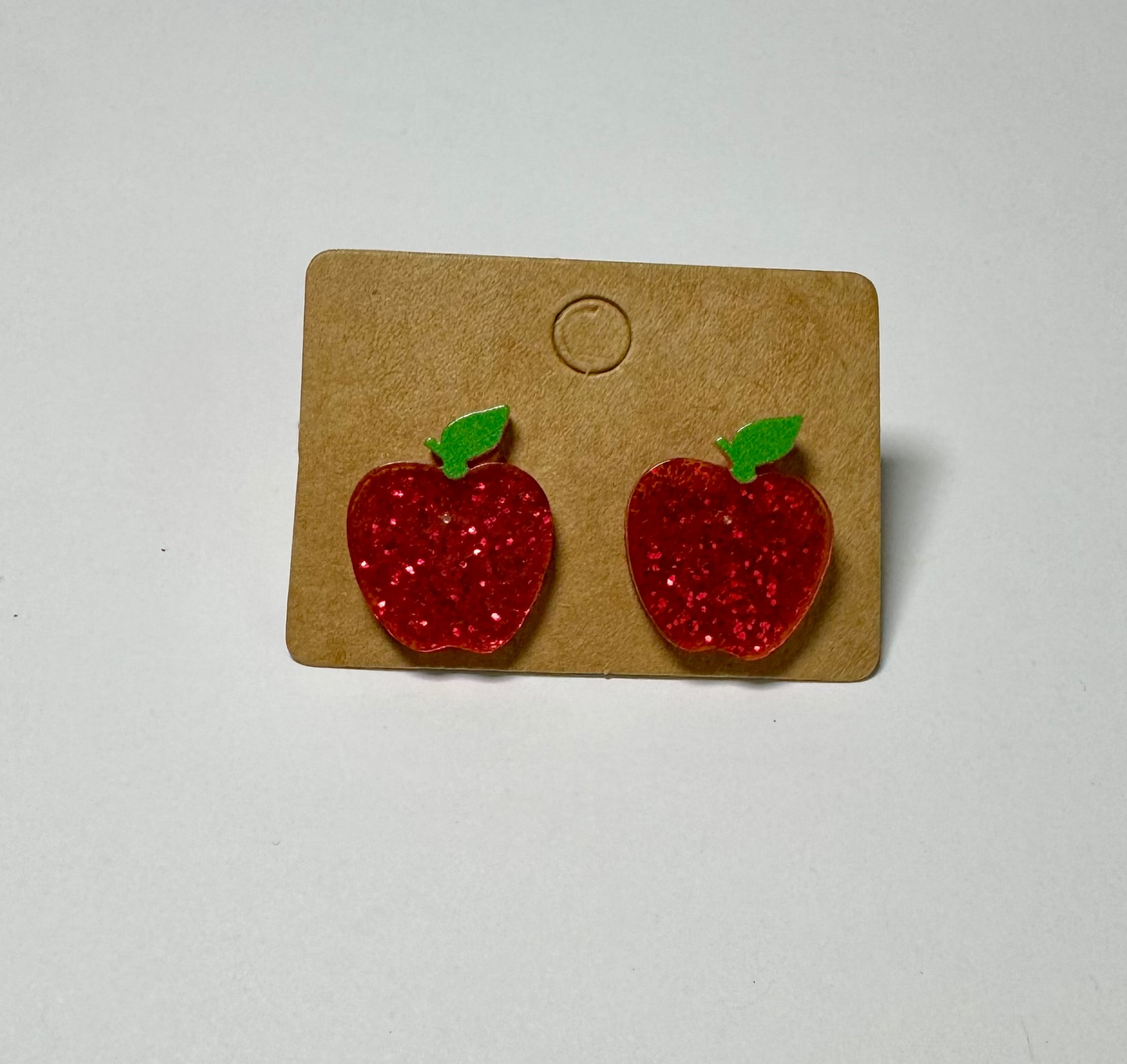 Glitter Apple Stud Earrings