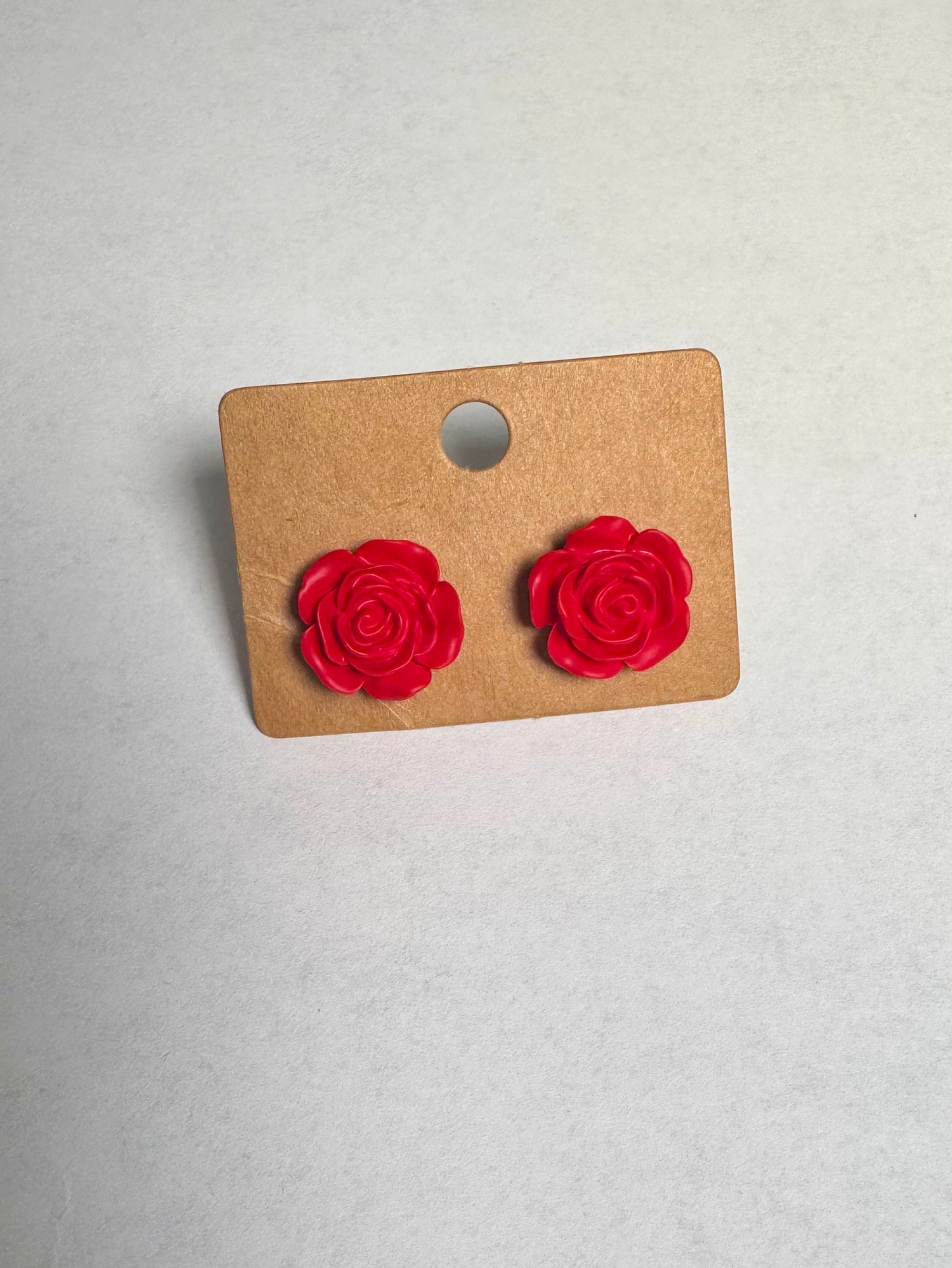 Red Rose Studs