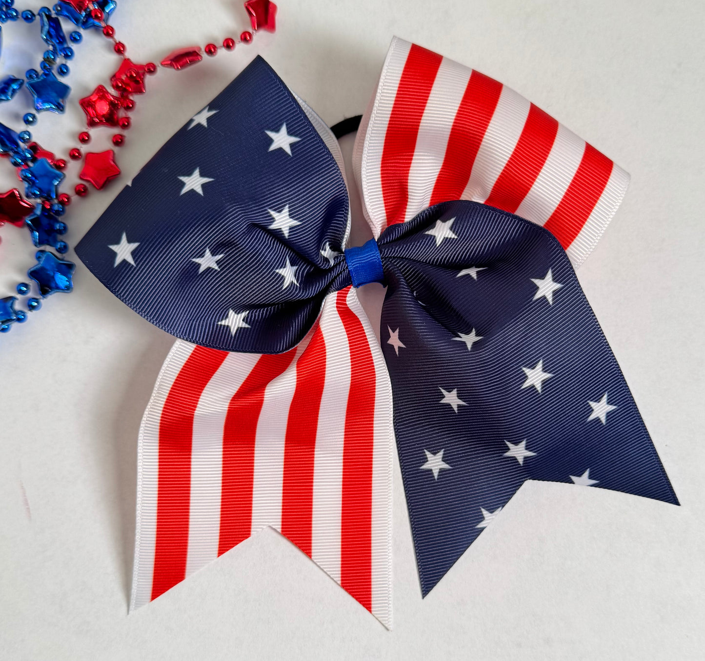 American Flag Cheer Bow